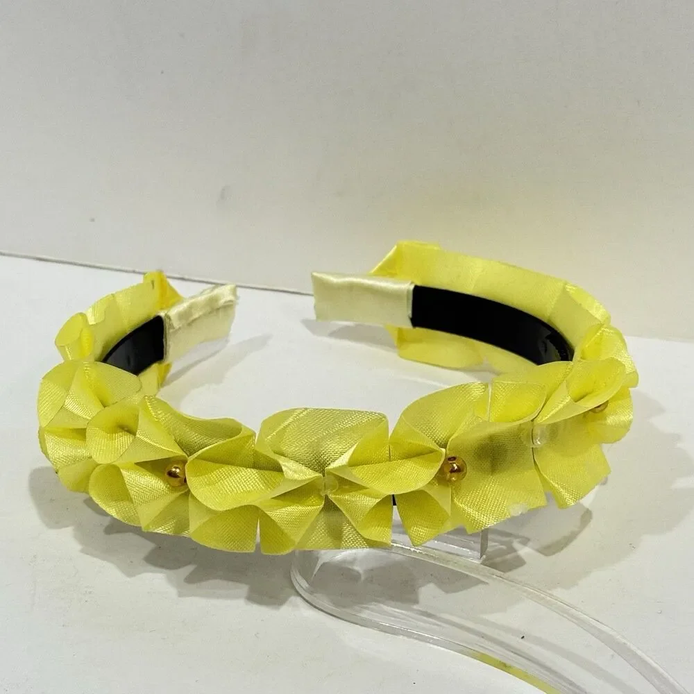 New Headband Yellow with decorative flowers for girls